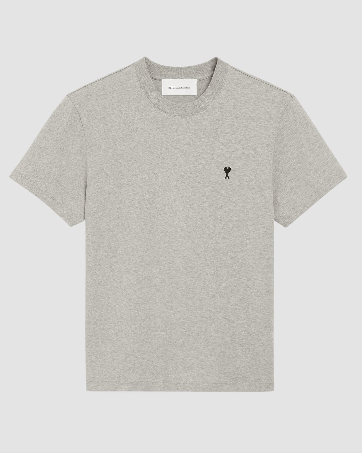 tshirt with contrasted ami de coeur heather ash grey 1