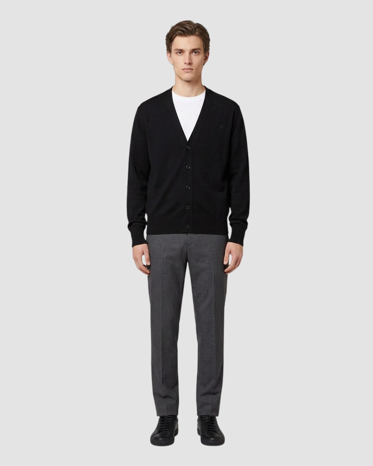 v neck cardigan with ami de coeur black black 2