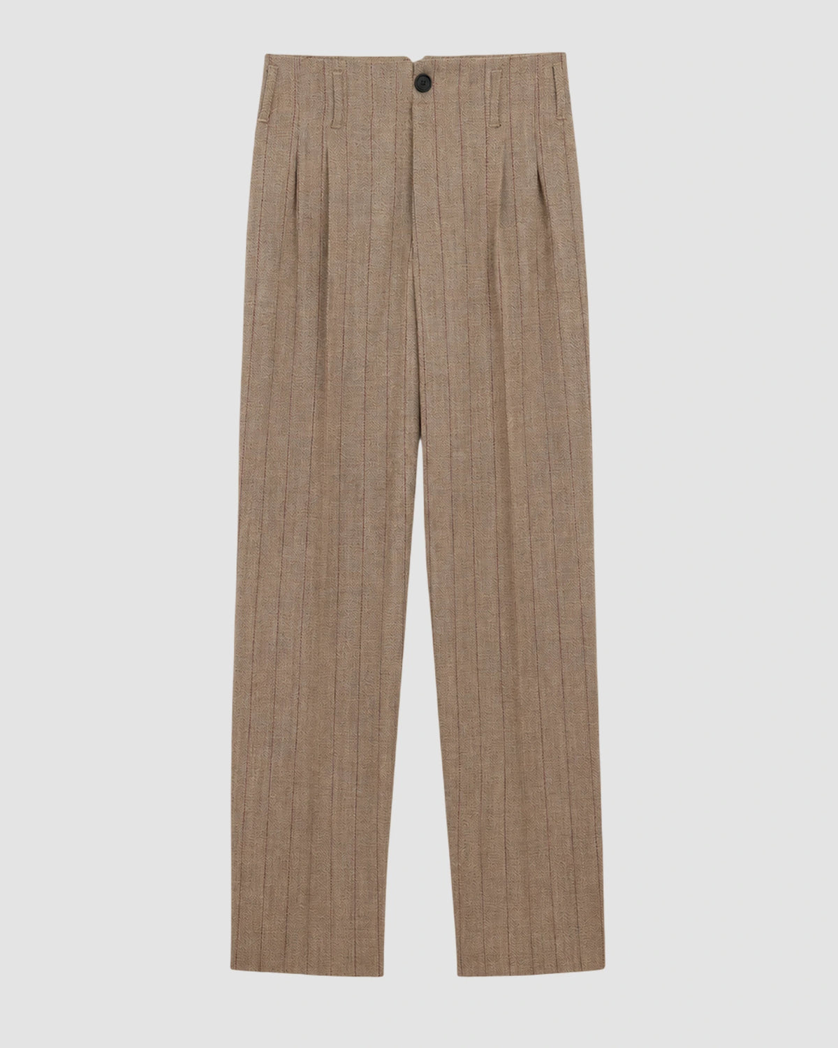 zuit trousers with 2 pleats ami choco brown ruby red 1