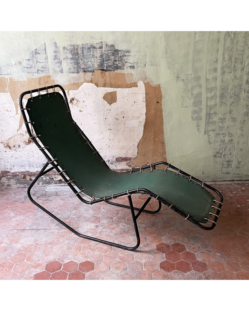 Rare chaise longue de jardin moderniste circa 1950