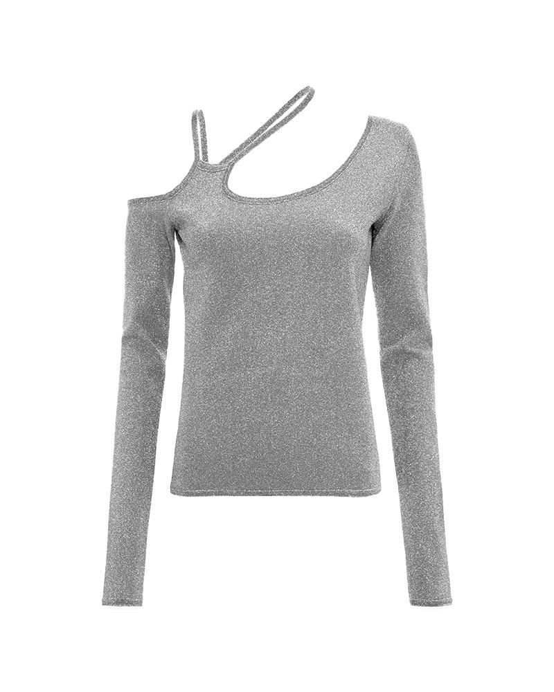 JW Anderson Cut Out Detail Asymetric Top Silver