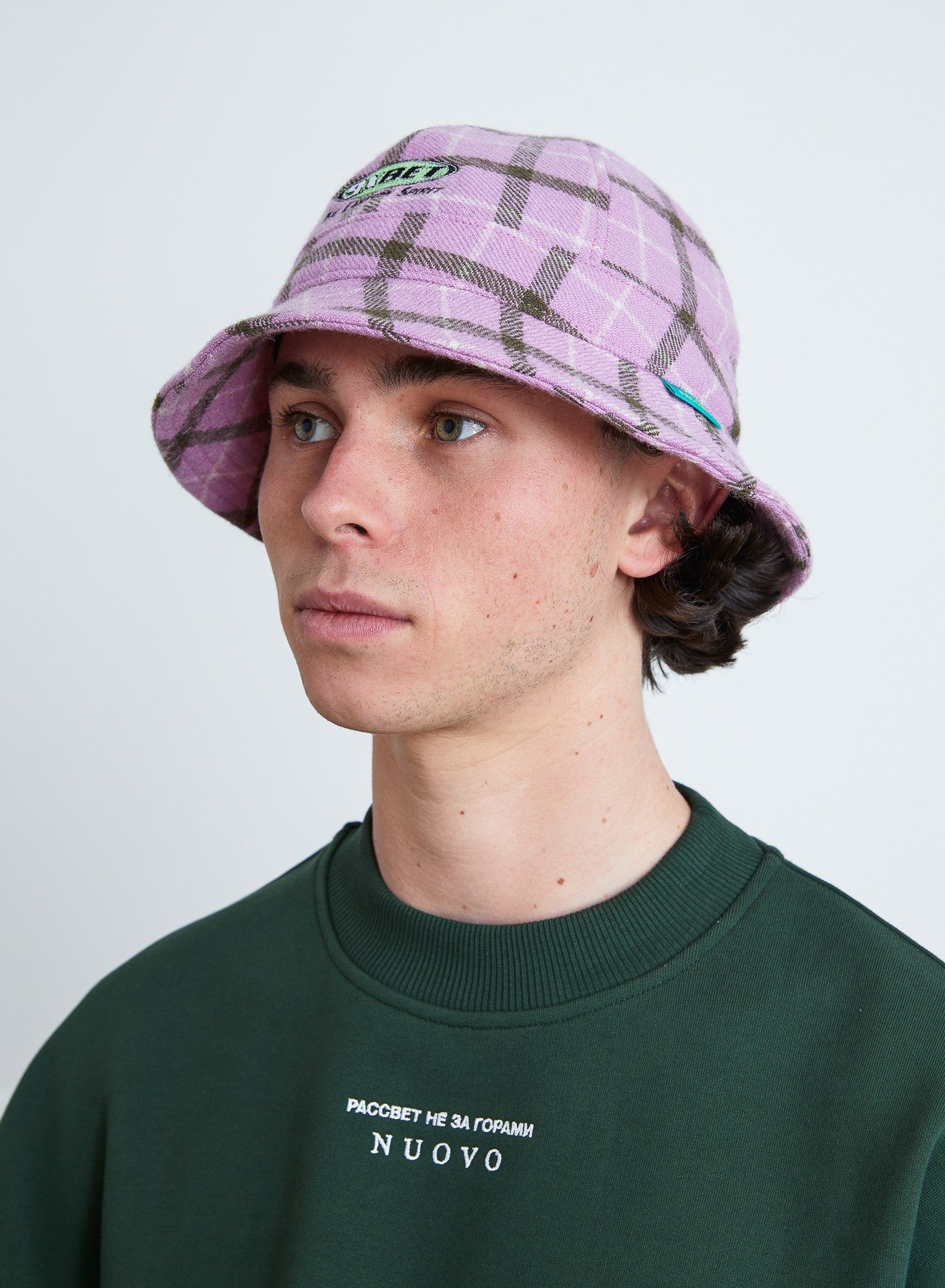 Paccbet Flannel Bucket Hat Pink