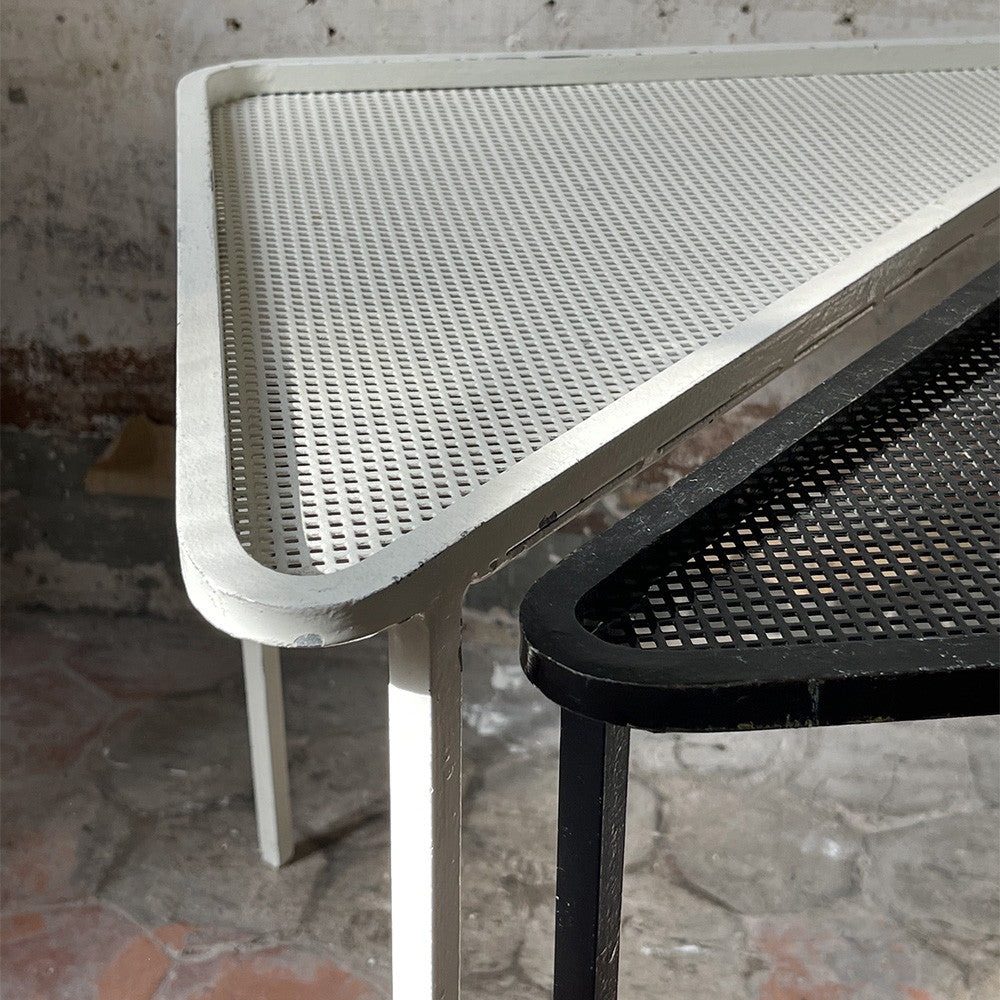 Paire de sellette de Mathieu Mategot blanc/noir