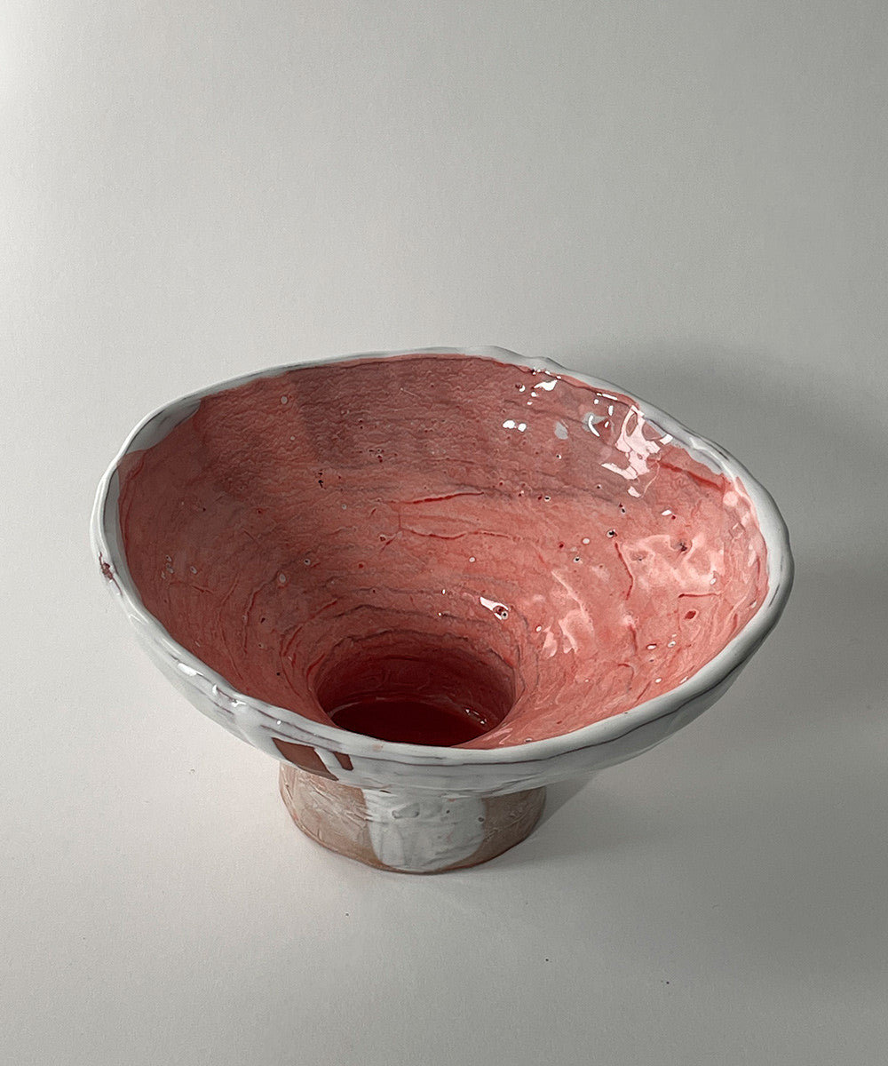 Saladier rose et blanc