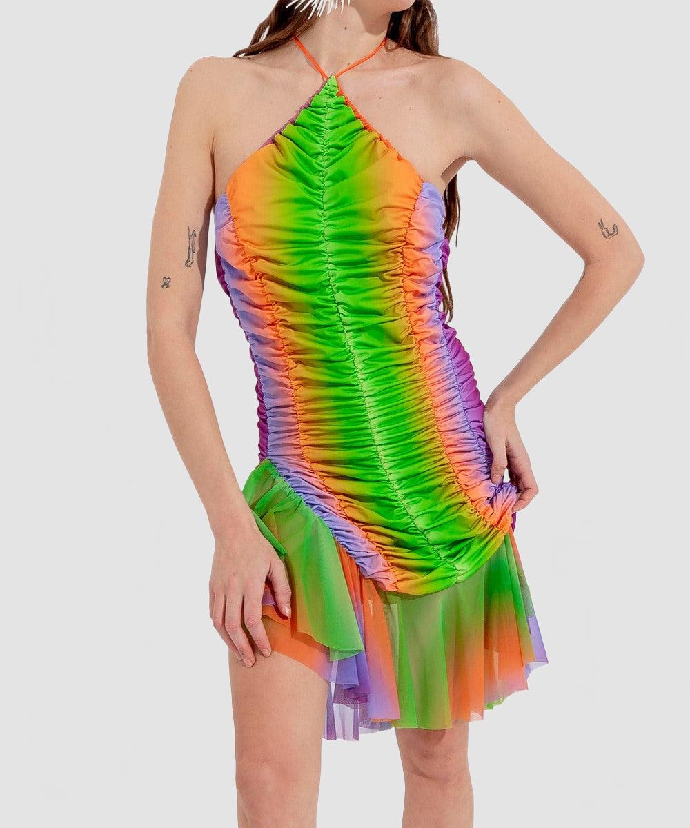 Mini robe de plage à volants