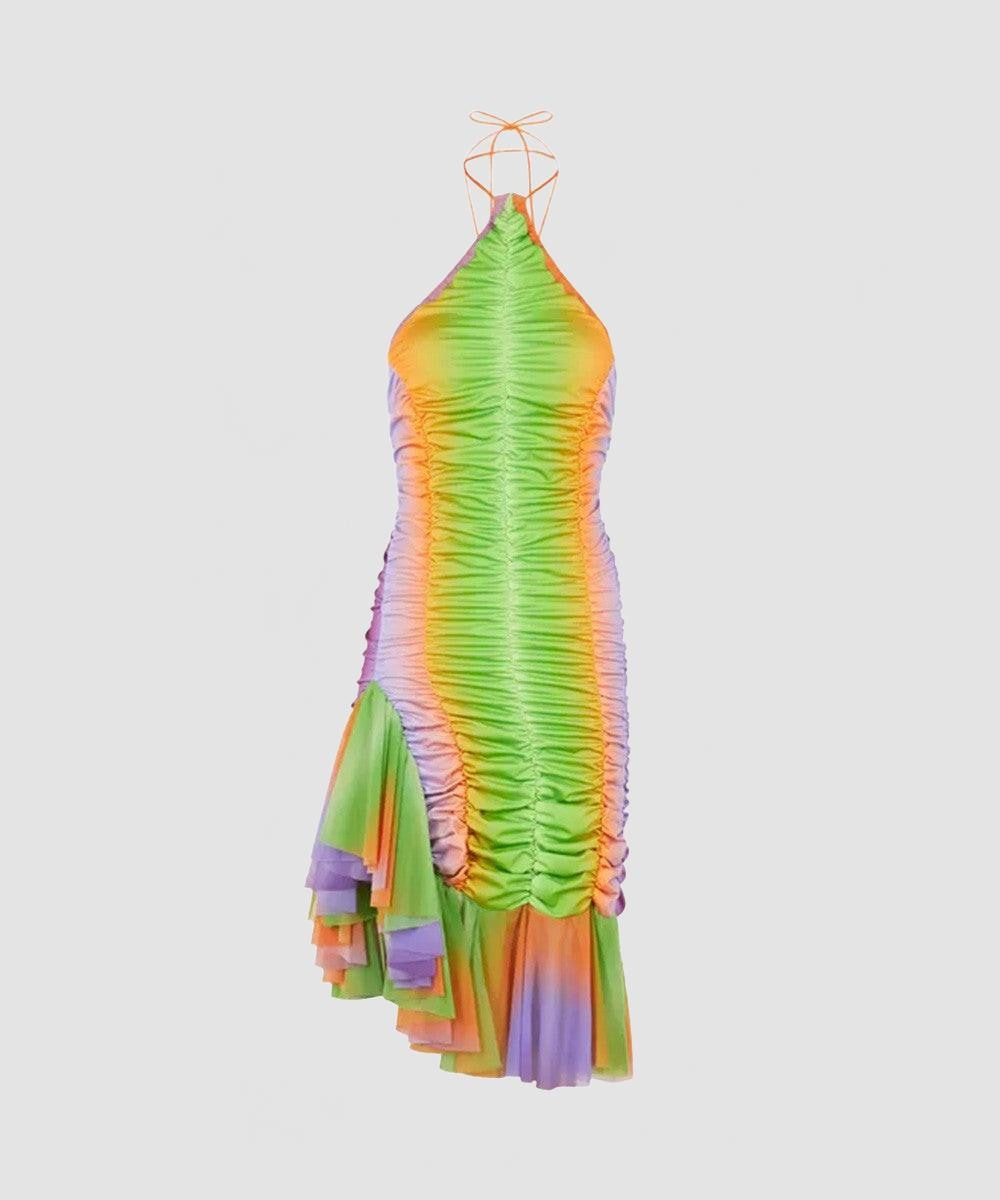 Mini robe de plage à volants