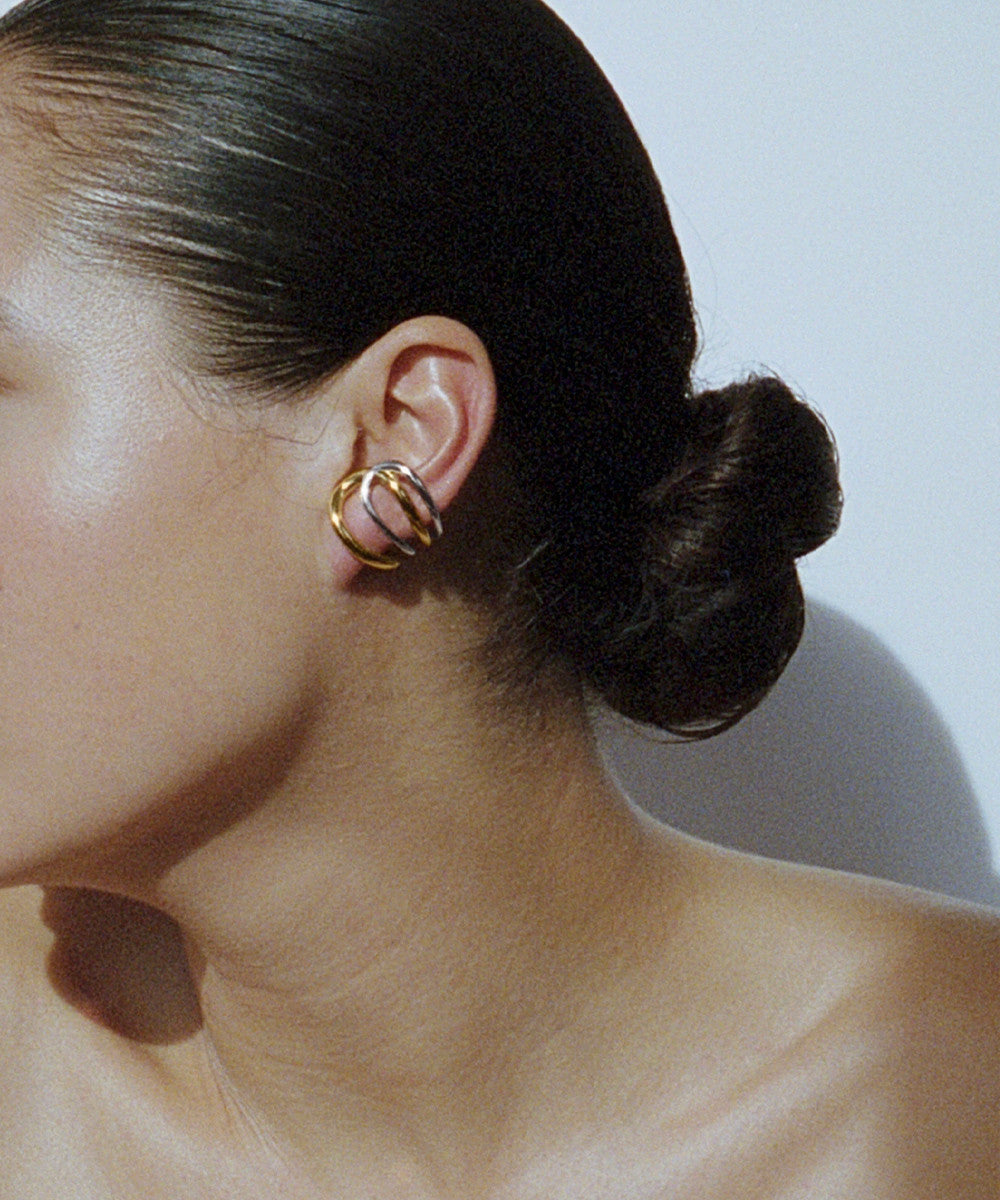 Boucle d'oreille daisy vermeil / argent