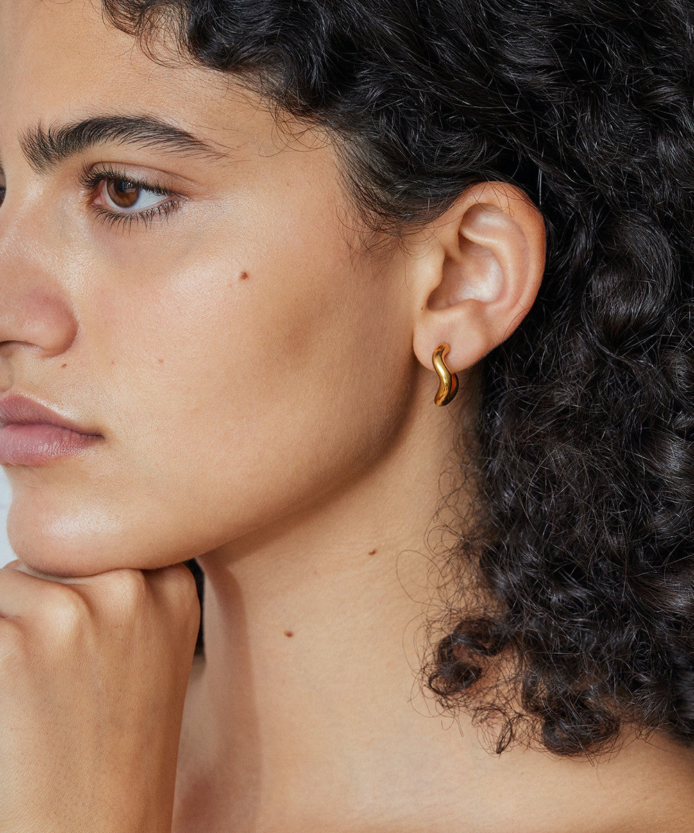 Boucles d'oreilles Wave vermeil