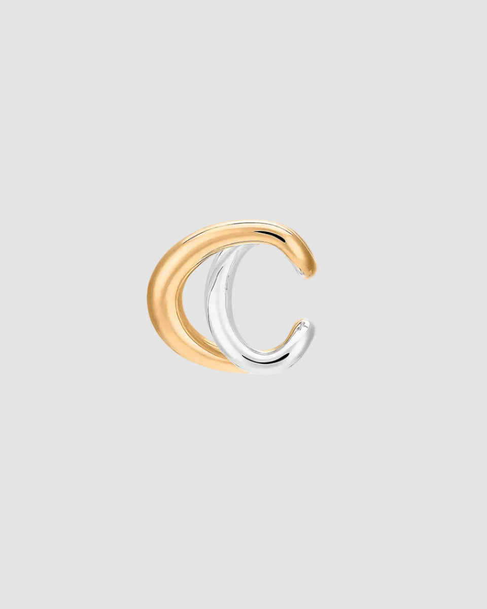 Cuff Initial vermeil/argent