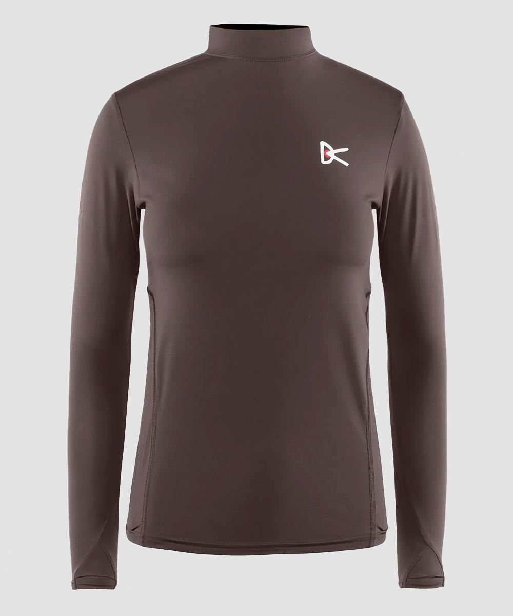 T-shirt manches longues col montant terre