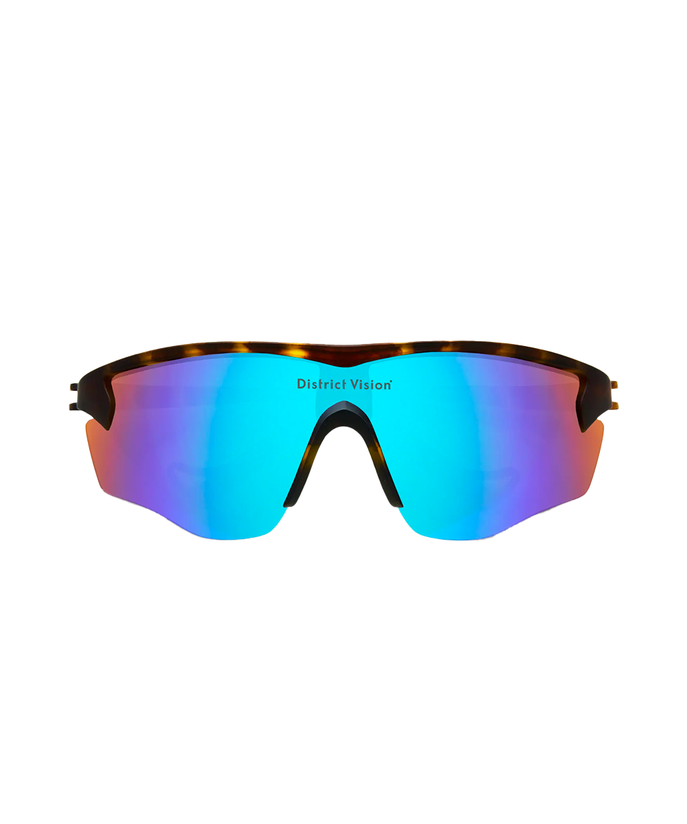 Lunettes de soleil Junya Racer Tortue/D+ Miroir Bleu