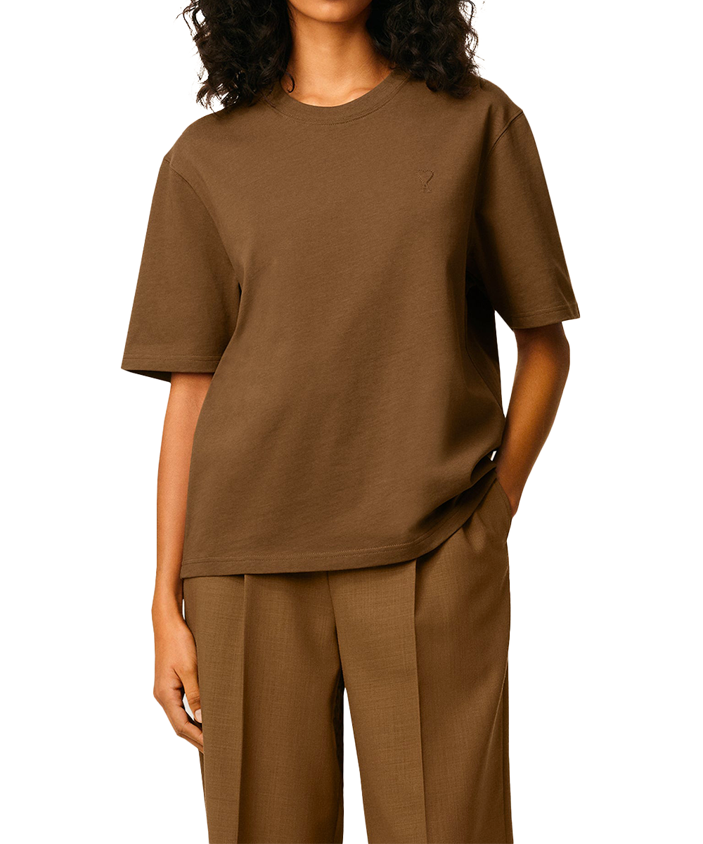 T-shirt petit ADC embossé noisette