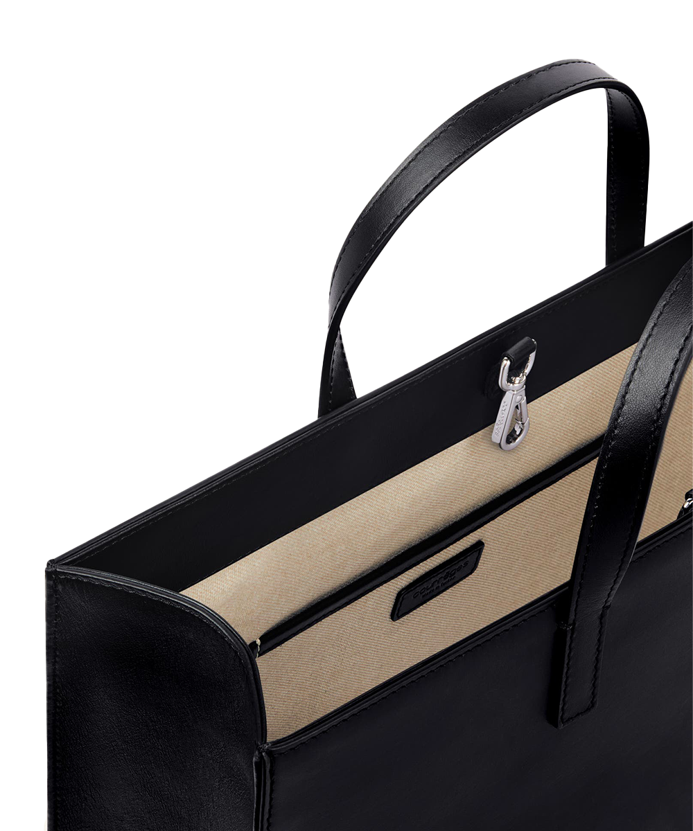 Tote Bag AC en cuir noir