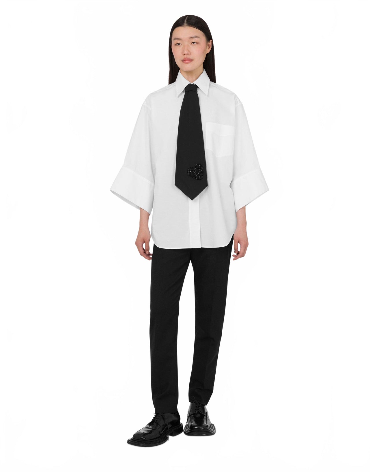 Chemise En Popeline De Coton - Moschino - White