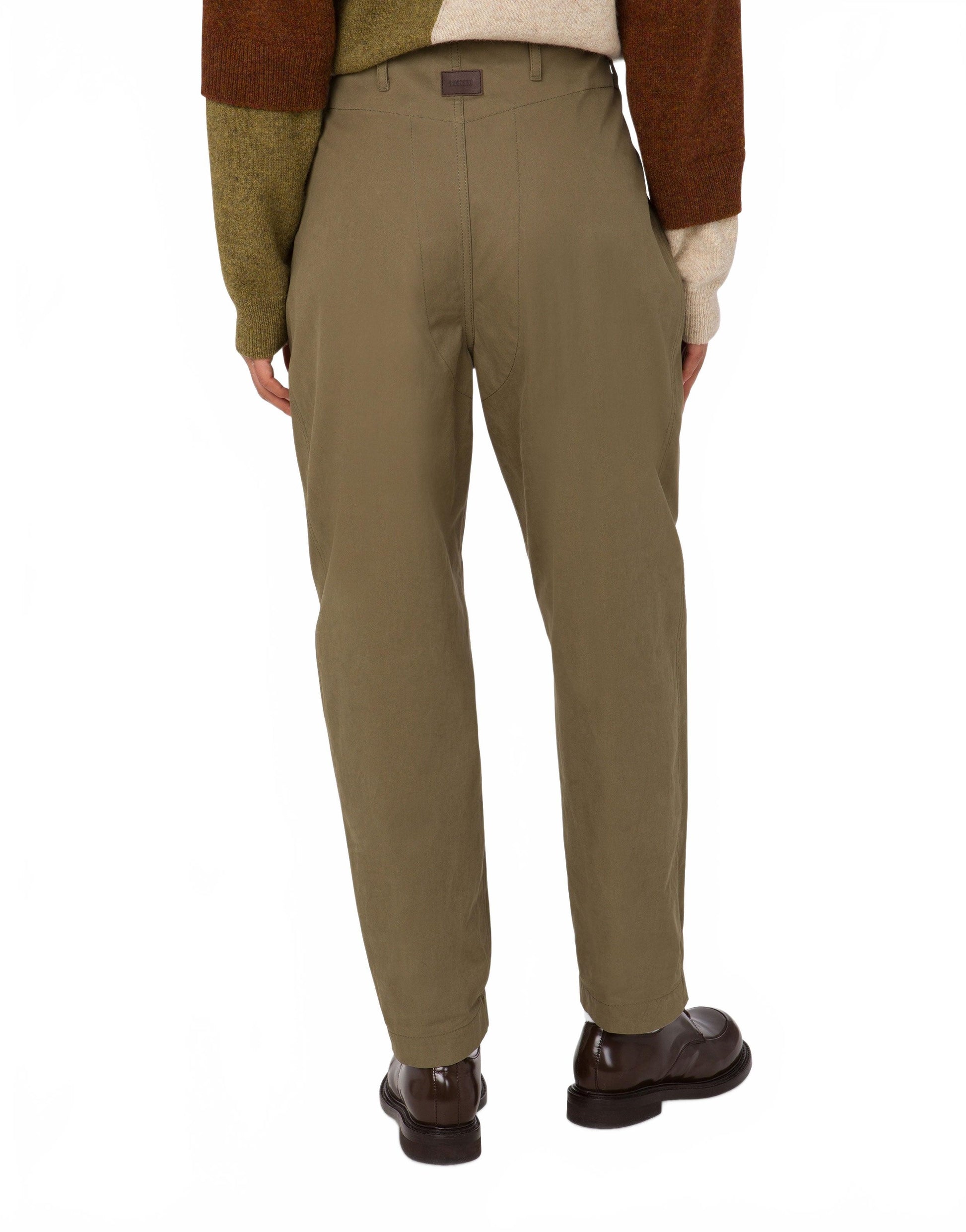 Pantalon Diagonal En Coton - Moschino - Green