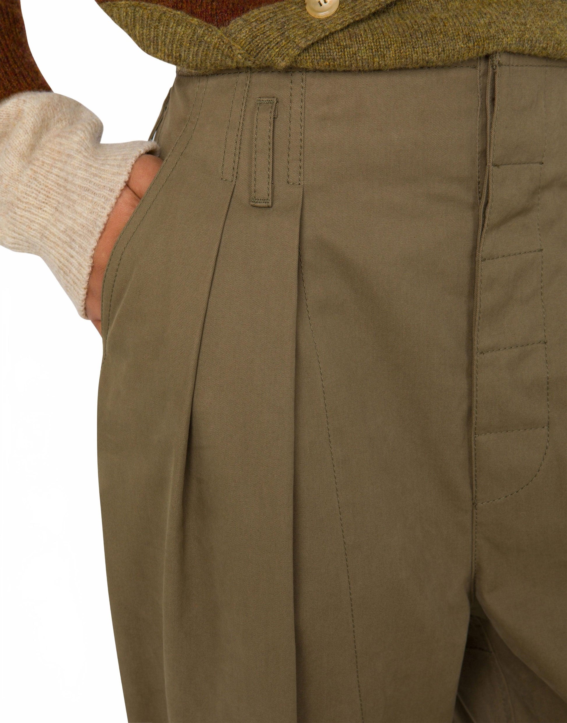 Pantalon Diagonal En Coton - Moschino - Green