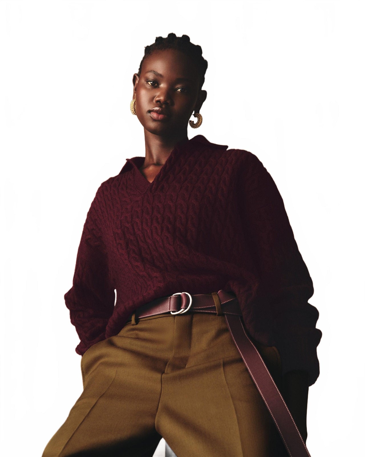 Ceinture Boucle Double 35 Mm - Ami - Cerise / Argent Vibre