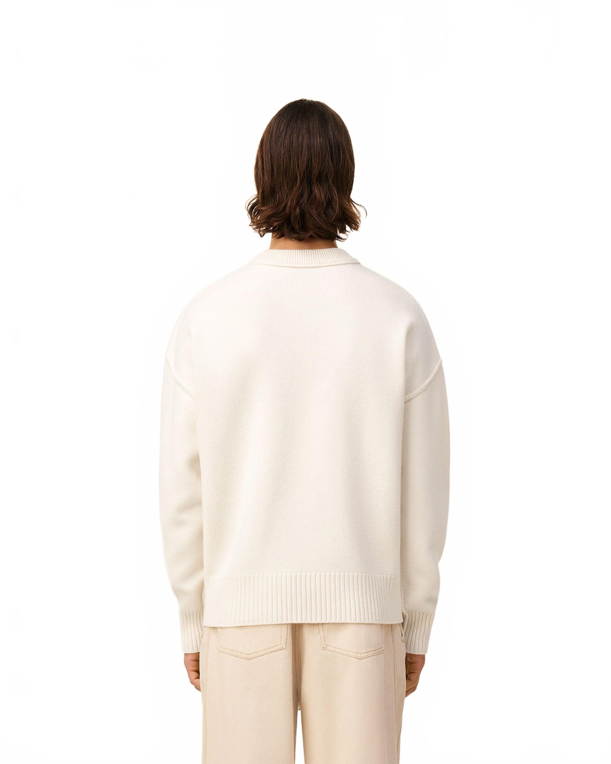 Pul Col Rond Ami De Coeur - Ami - Ecru / Rouge