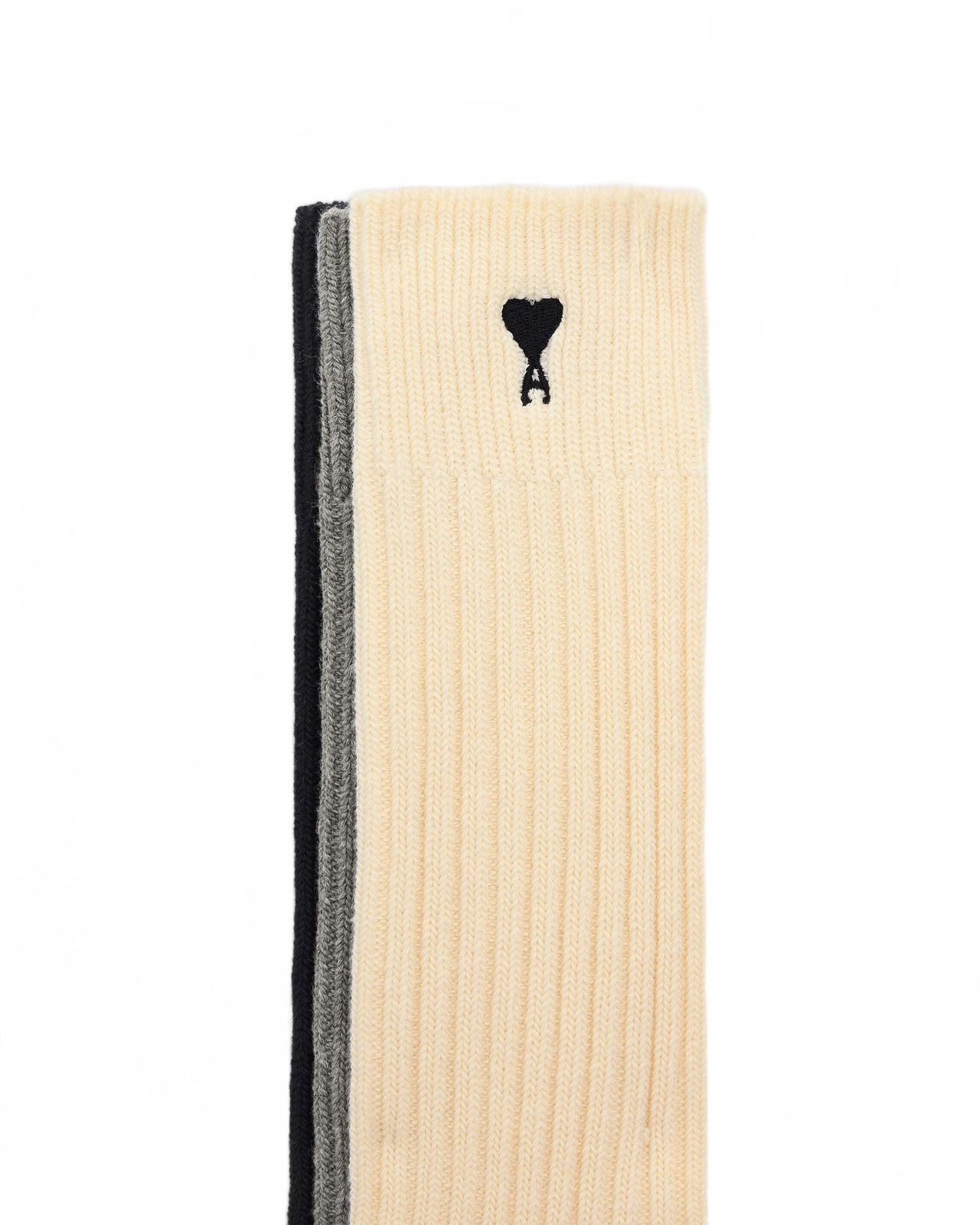 Pack Trois Chaussettes Ami De Coeur - Ami - Ecru / Gris / Noir