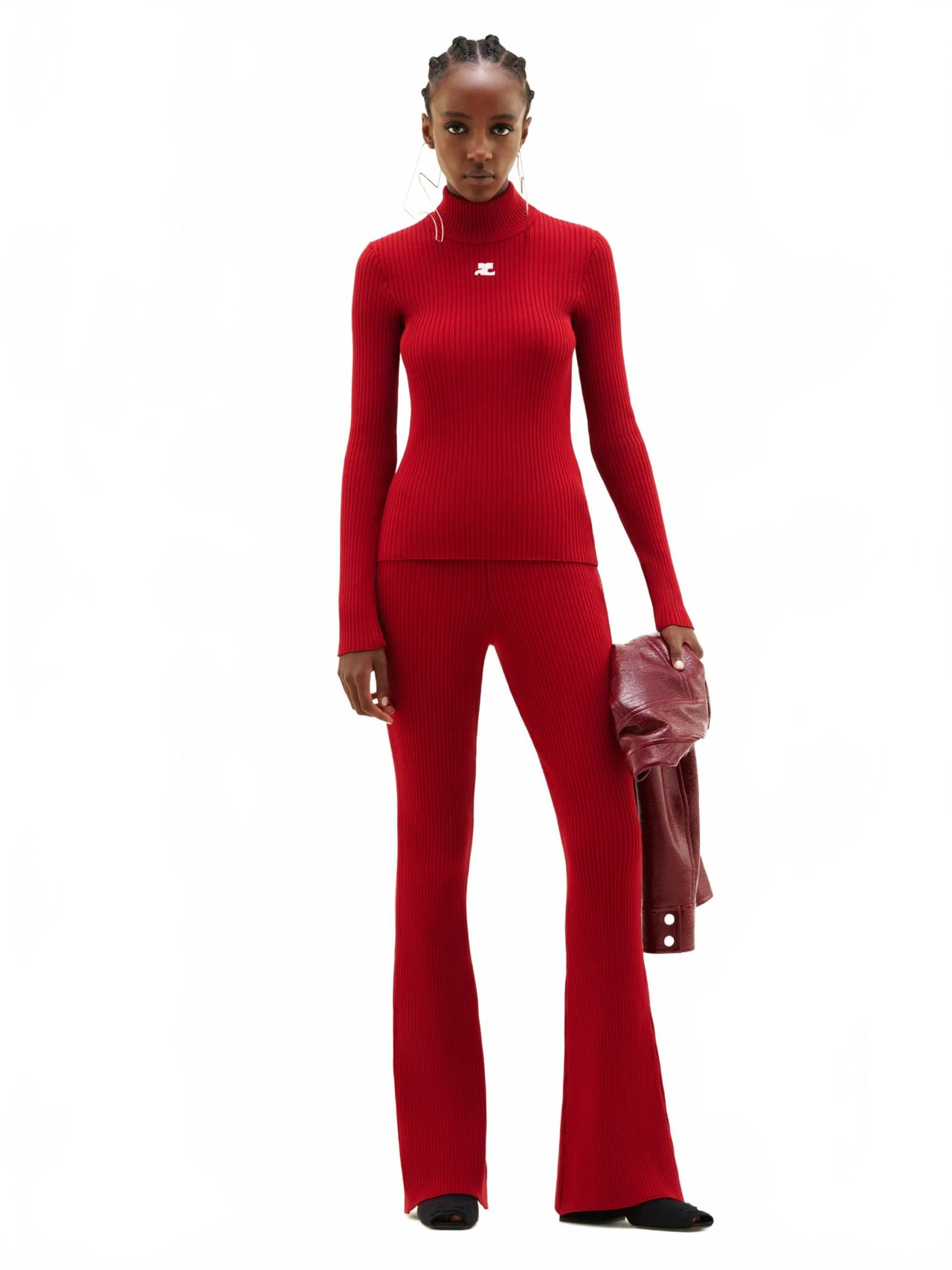 Reedition Knit Ls Jumper - Courreges - Red