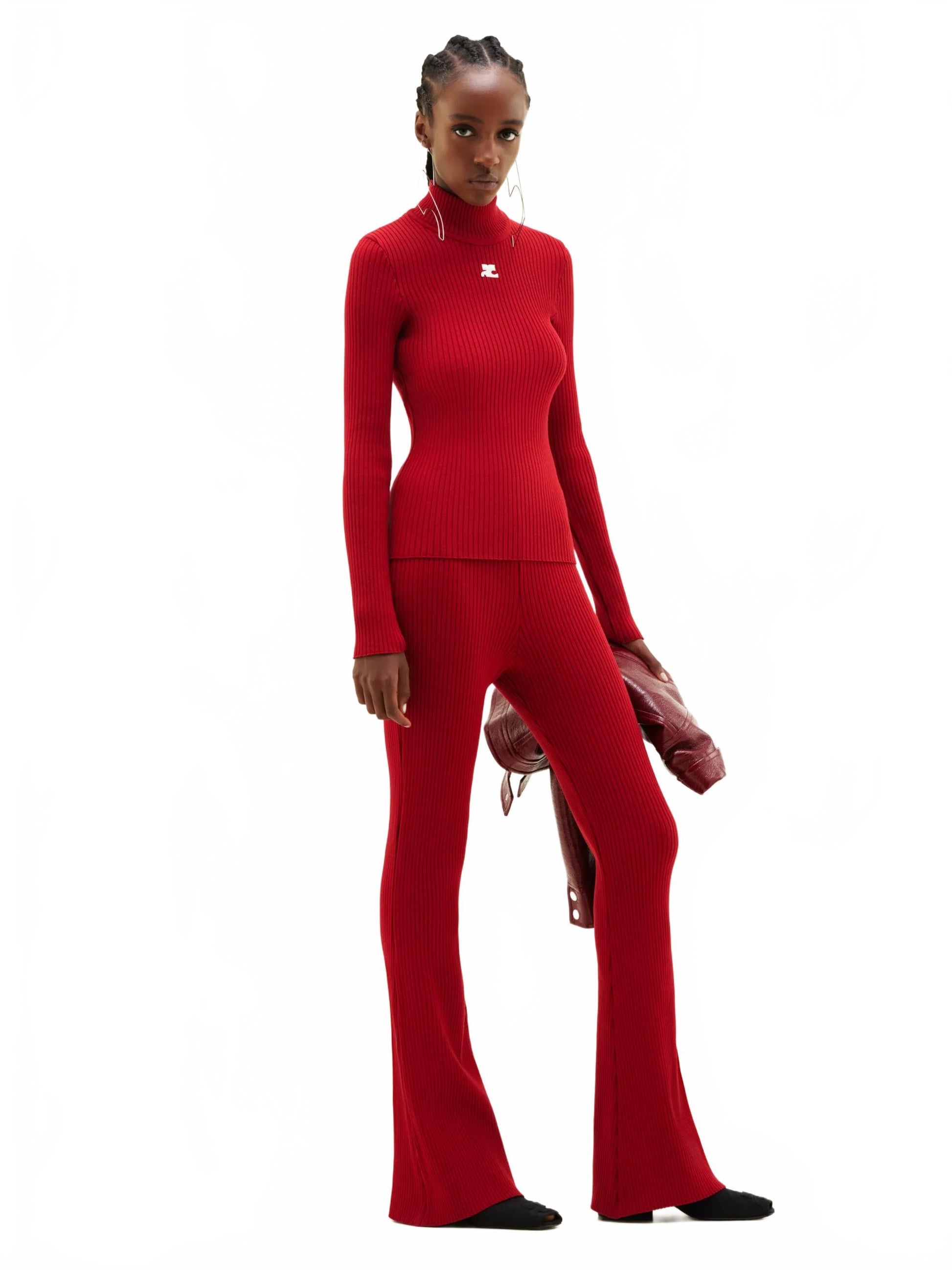 Reedition Knit Ls Jumper - Courreges - Red