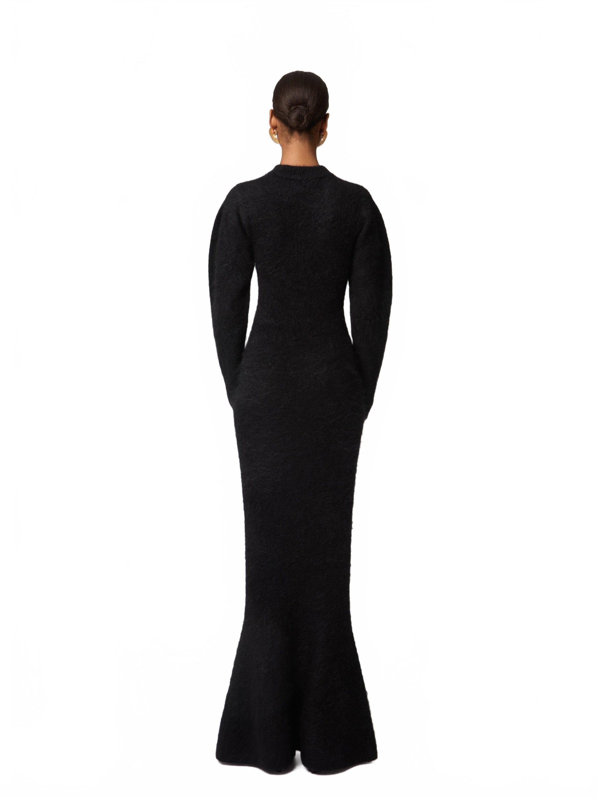 Robe Longue En Laine Et Alpaga - Nina Ricci - Black