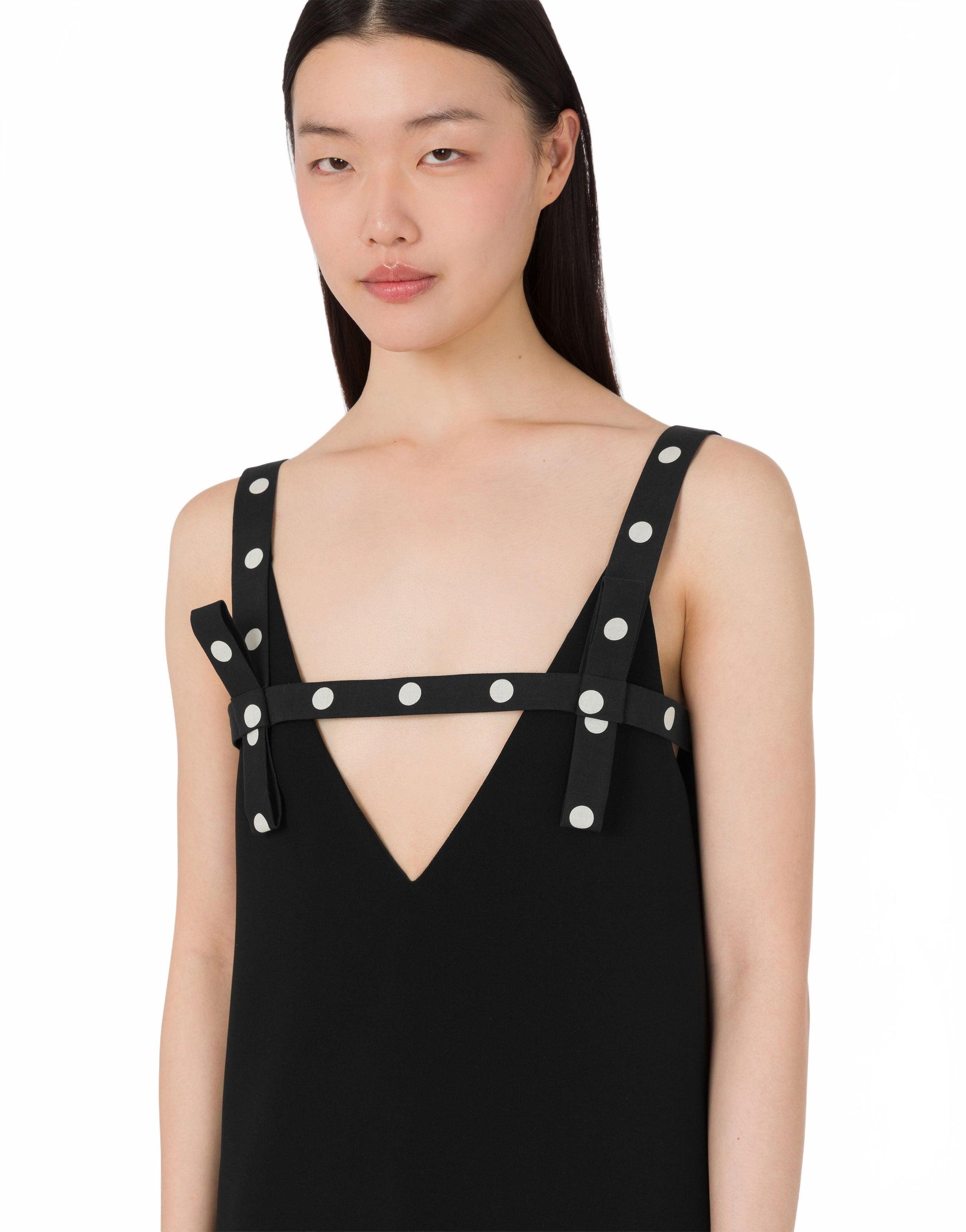 Robe A Volant Et Details A Pois - Moschino - Black