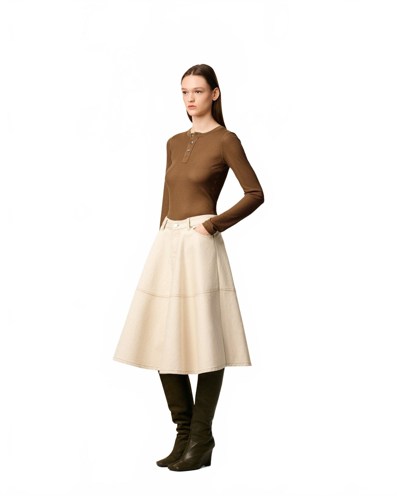 Jupe Midi - Ami - Écru