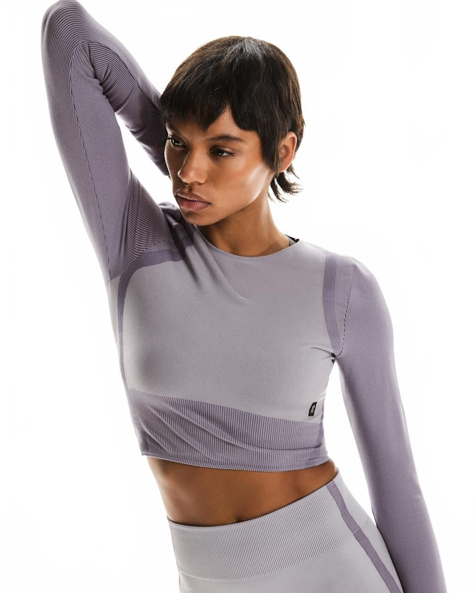 Studio Knit Long-T Crop Women - On Running - Lilac / Cosmos