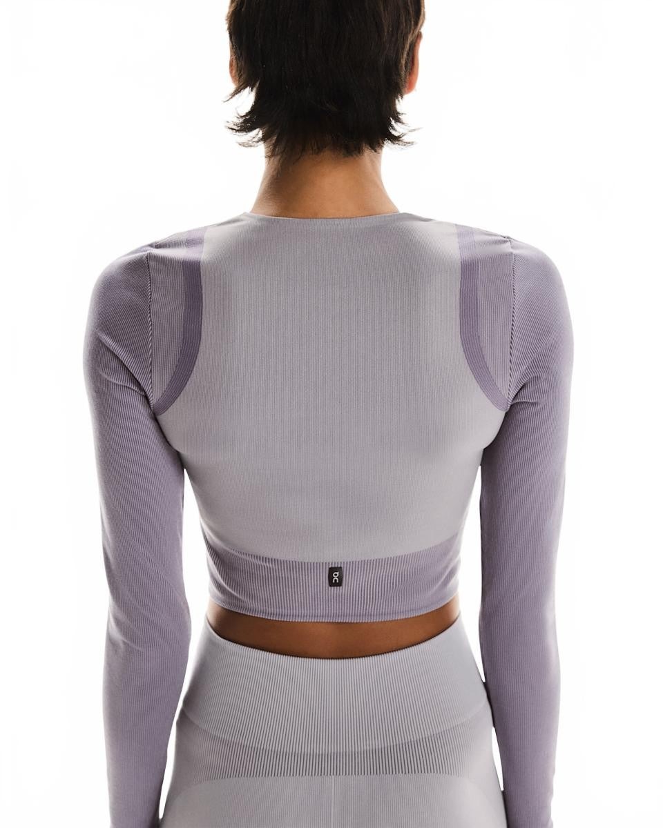 Studio Knit Long-T Crop Women - On Running - Lilac / Cosmos