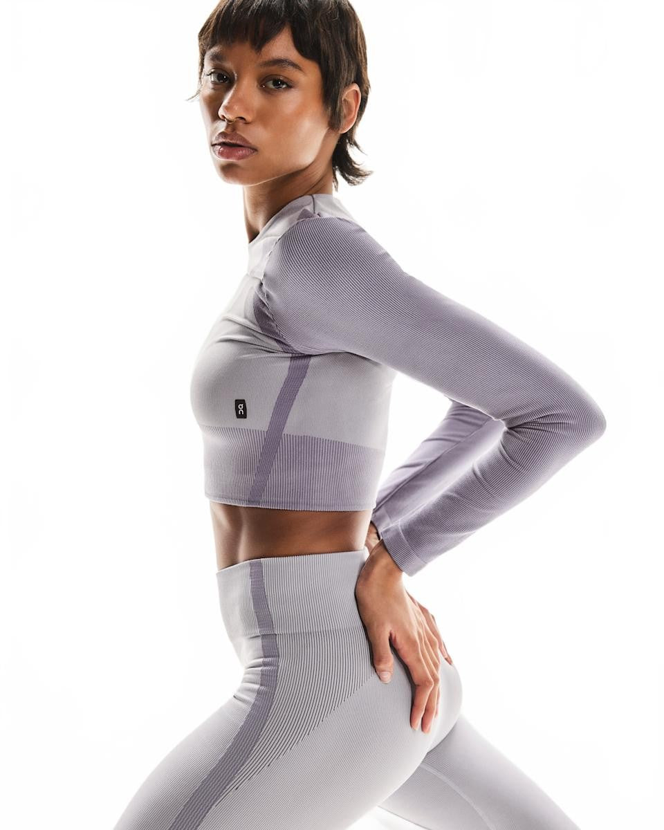 Studio Knit Long-T Crop Women - On Running - Lilac / Cosmos
