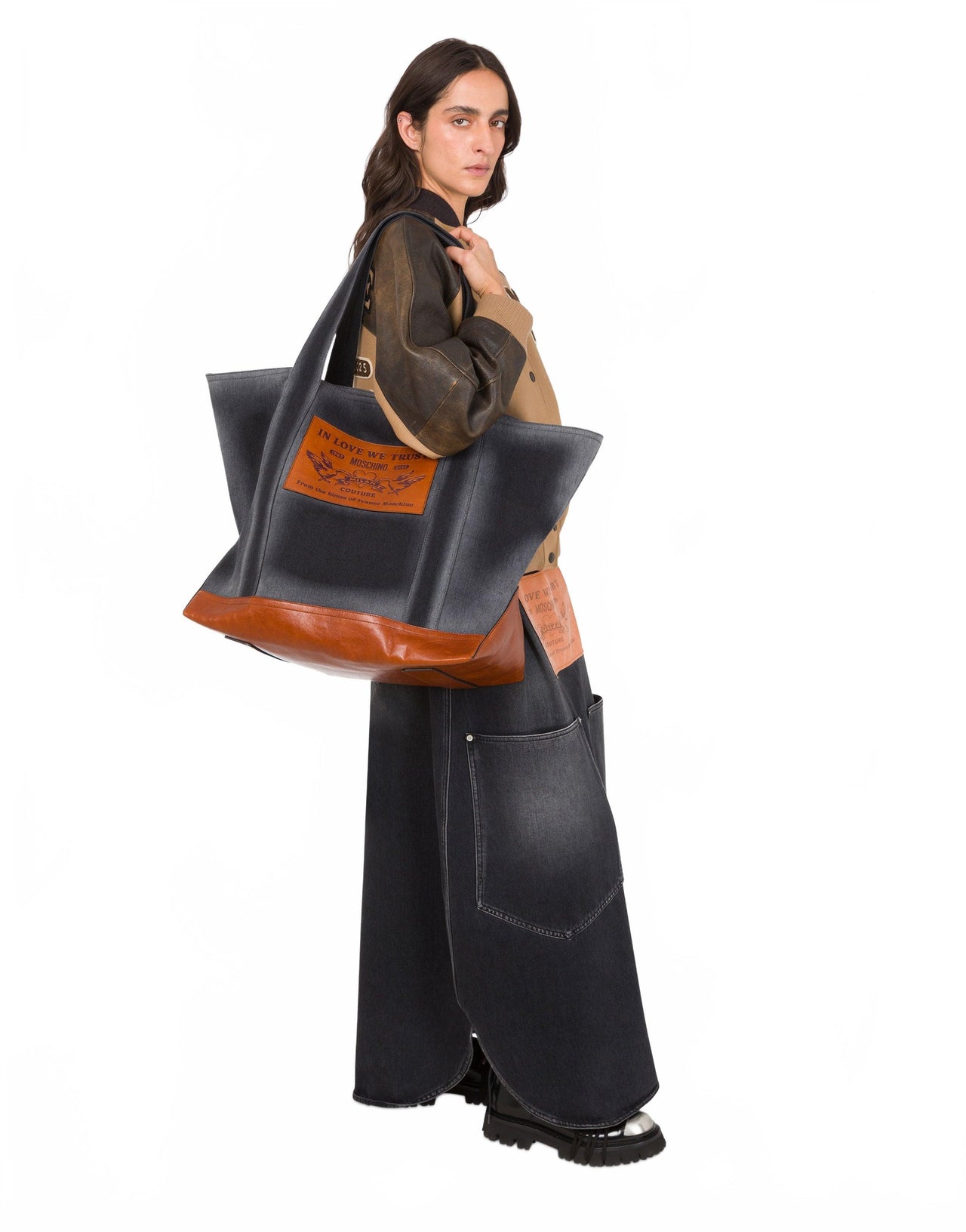 Fourre-tout En Denim - Moschino - Black