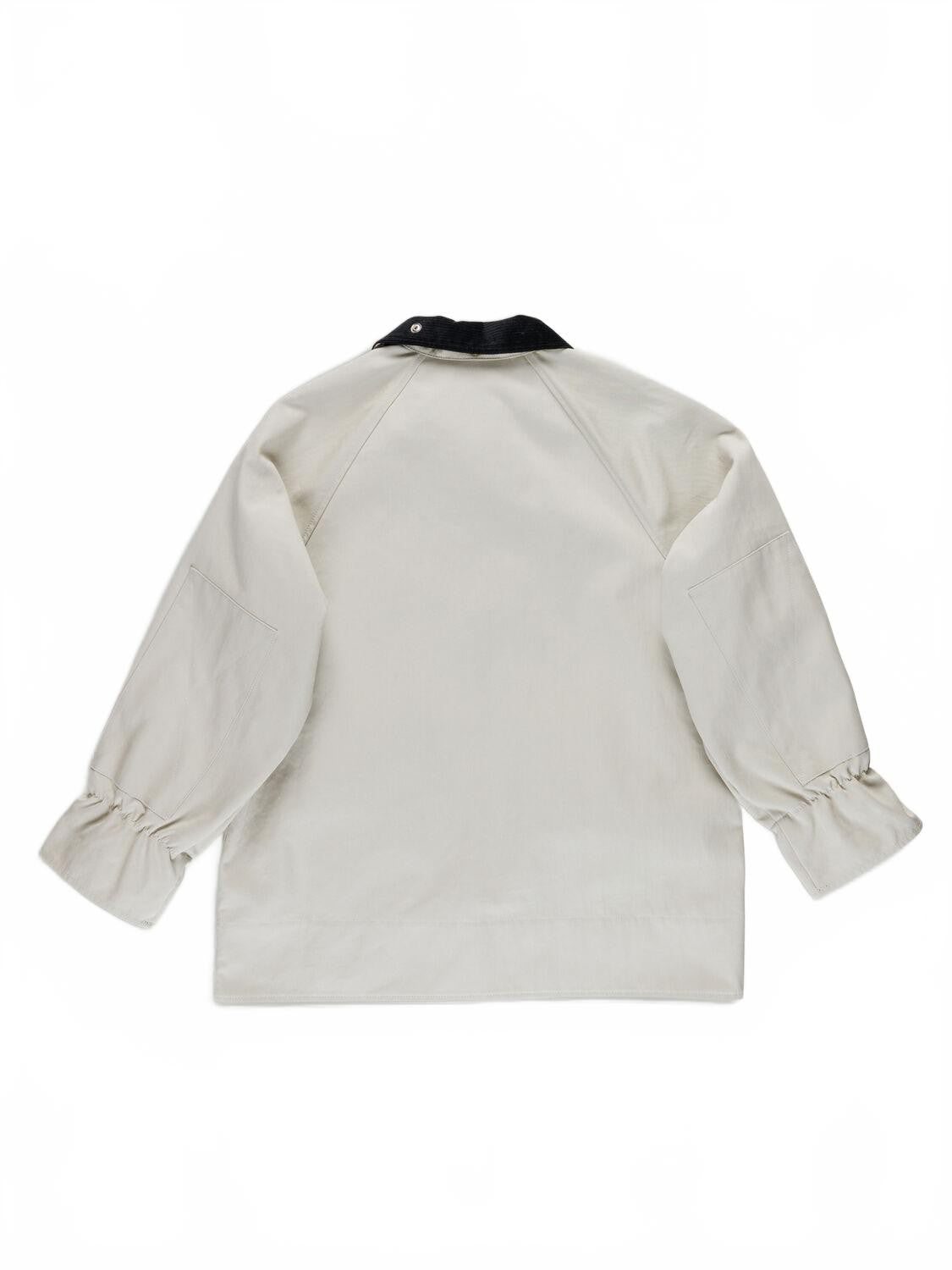 Bonded Cotton Utility Jacket - La Fetiche - Ecru / Black