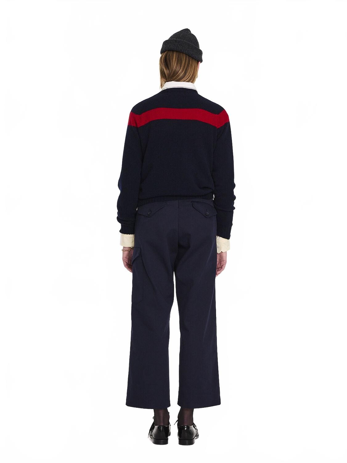 Traditional Seam Free Sweater - La Fetiche - Navy / Red