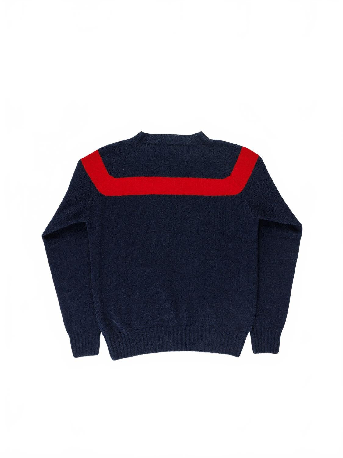 Traditional Seam Free Sweater - La Fetiche - Navy / Red