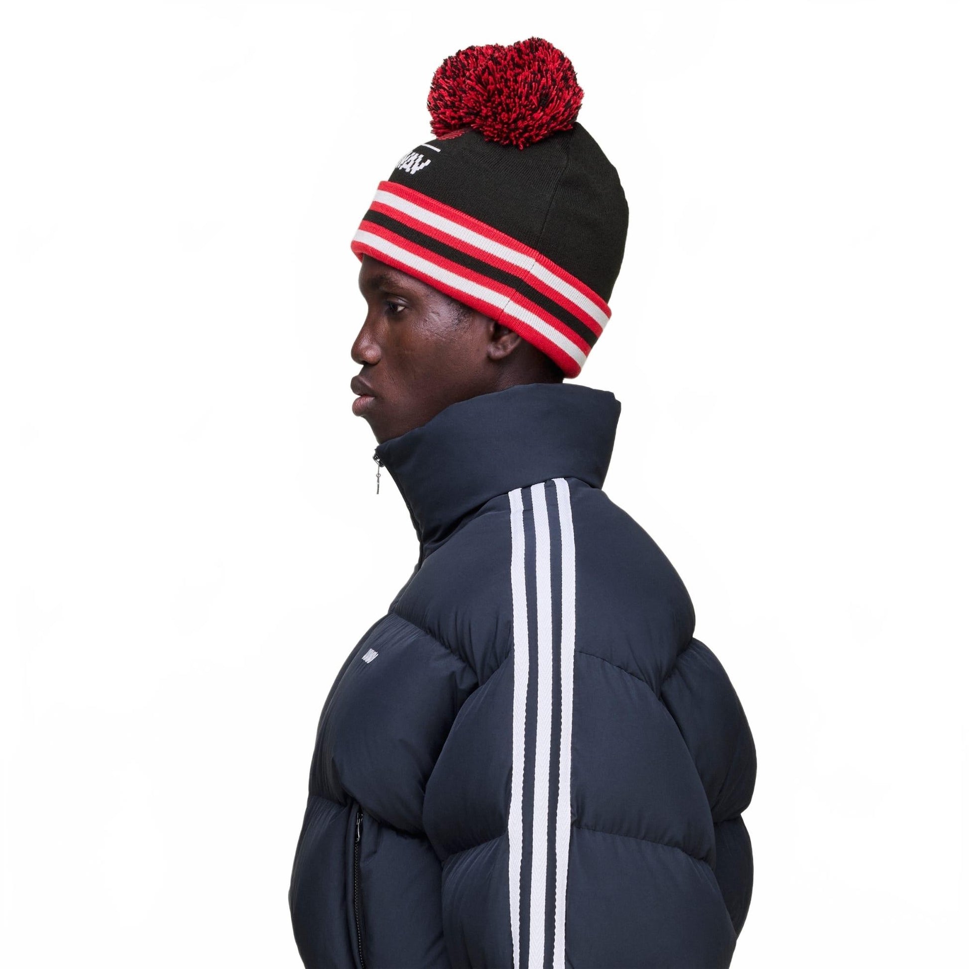 Pom Pom Beanie - Adidas X Avavav - Black / Better Scarlet