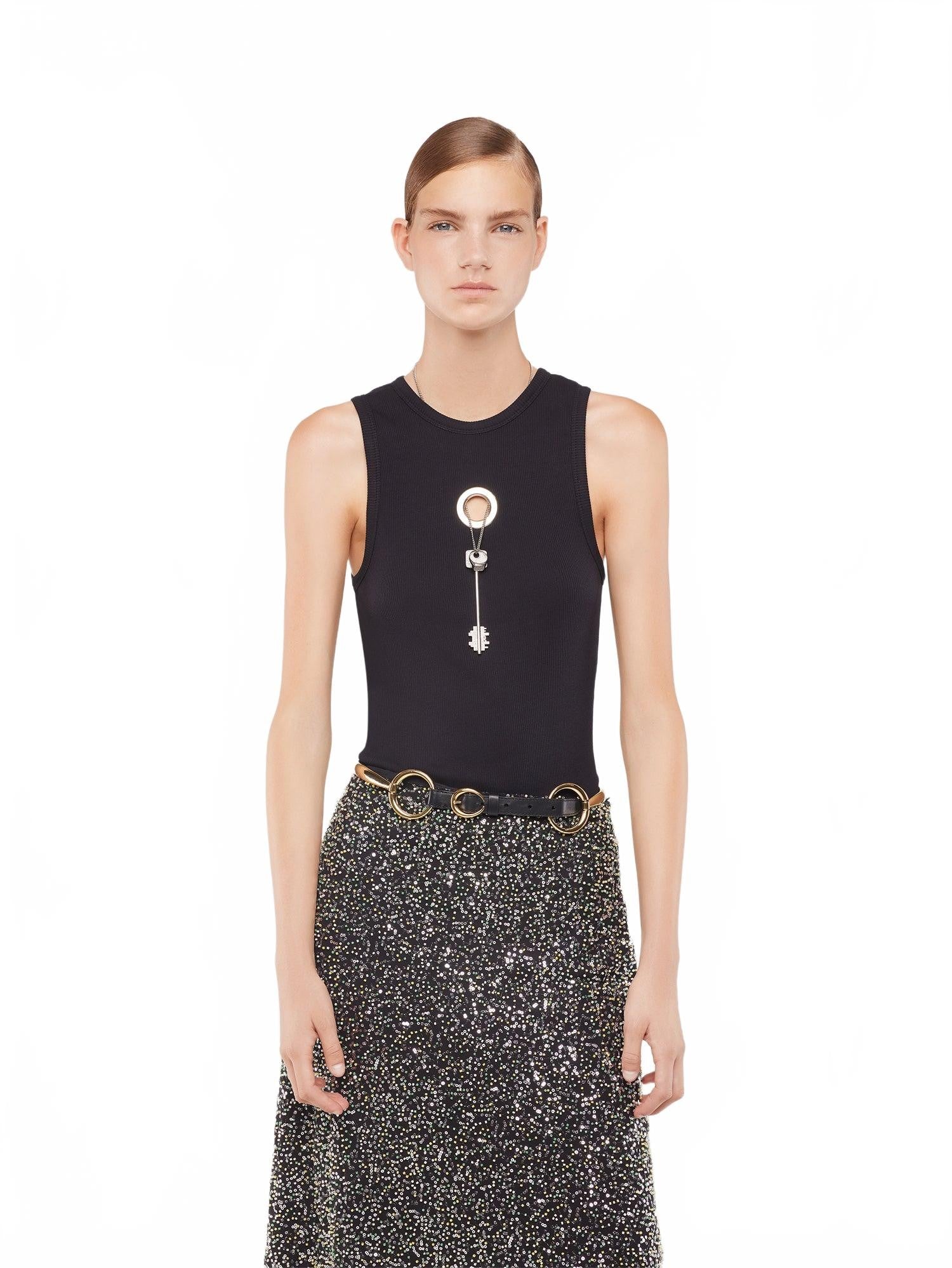 Debardeur Noir Et Detail Argent - Rabanne - Black