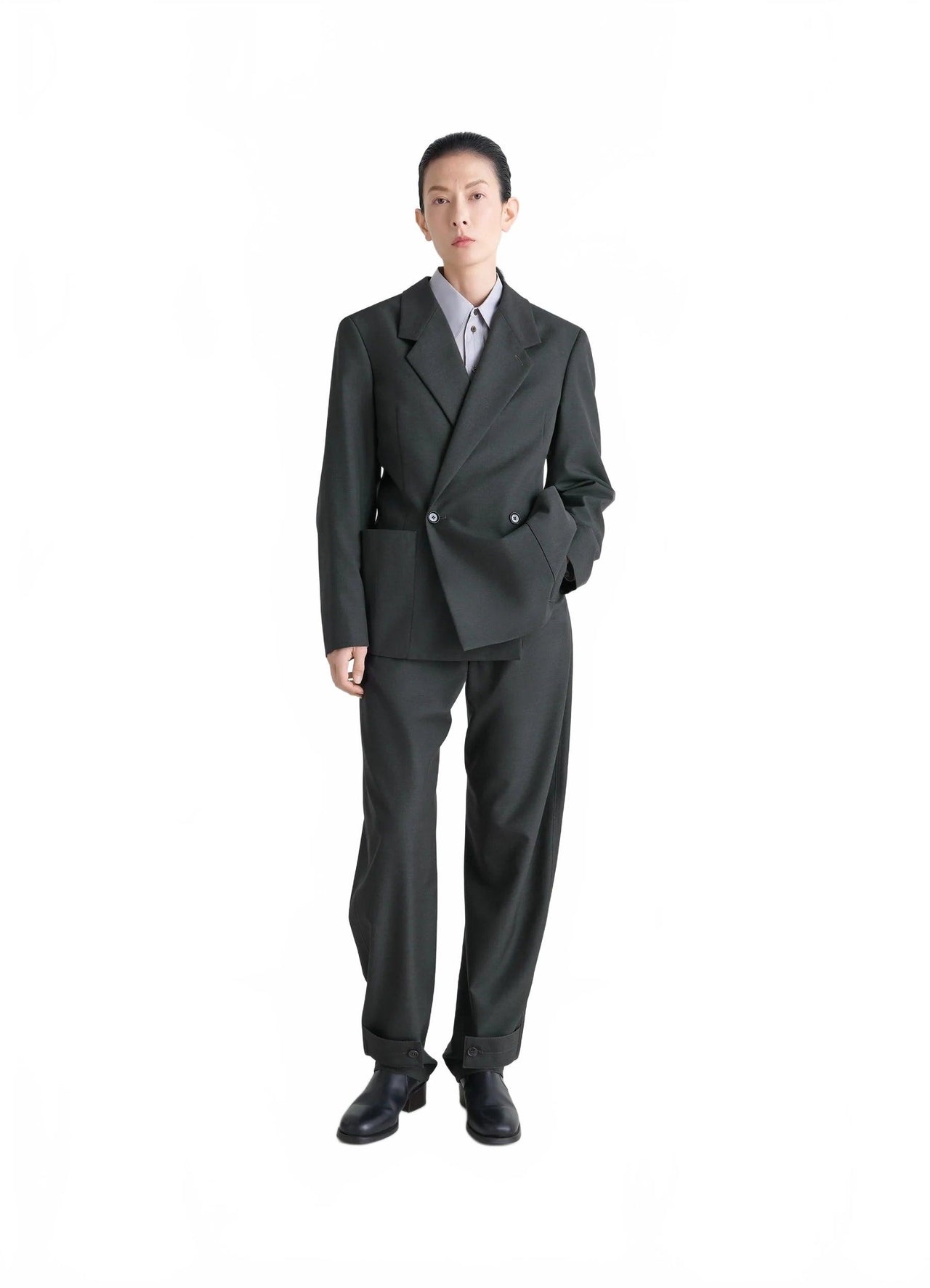 Double-Breasted Tailored Jacket - Lemaire - Coal