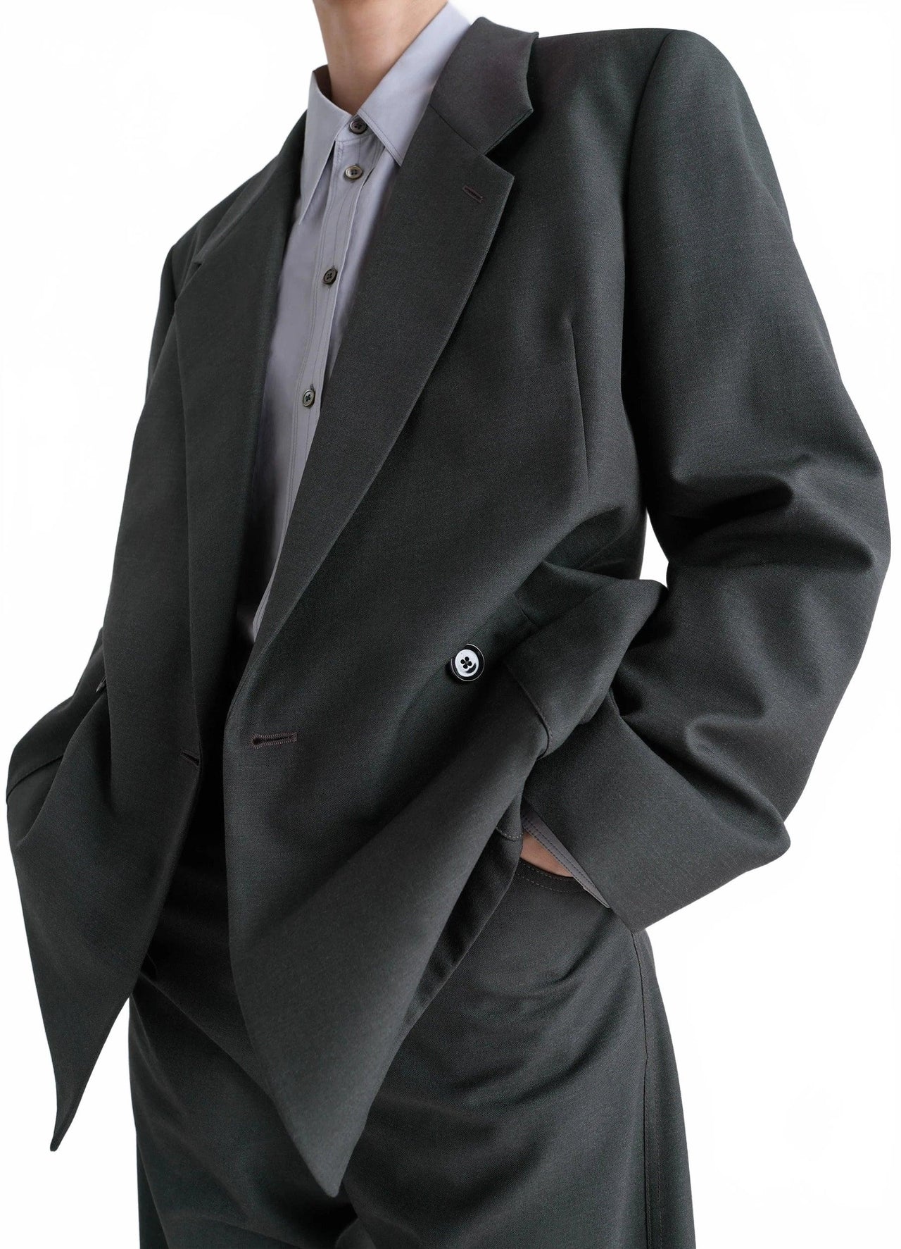 Double-Breasted Tailored Jacket - Lemaire - Coal