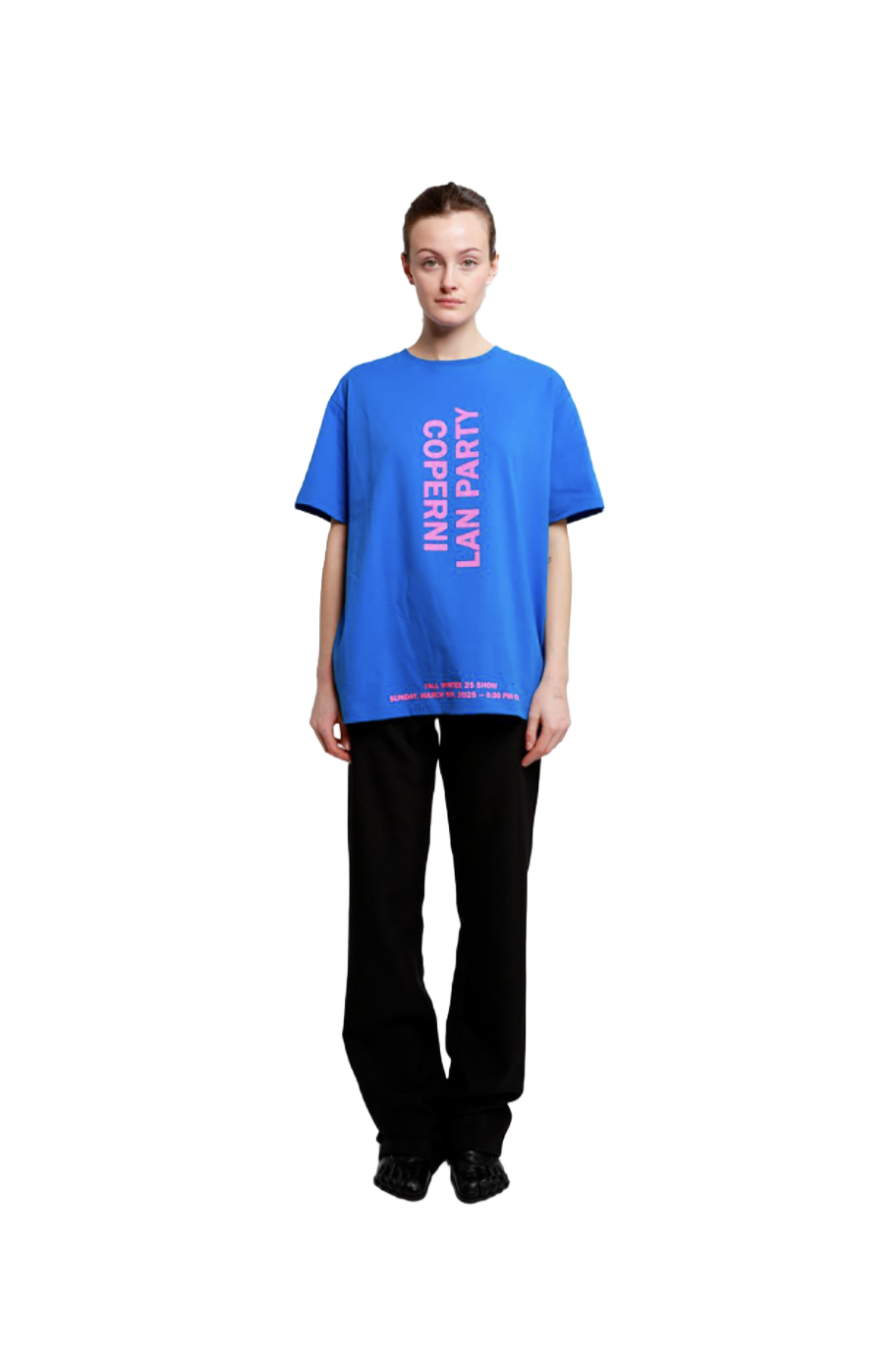 Boxy Tee Lan Party - Coperni - Blue-Pink Print