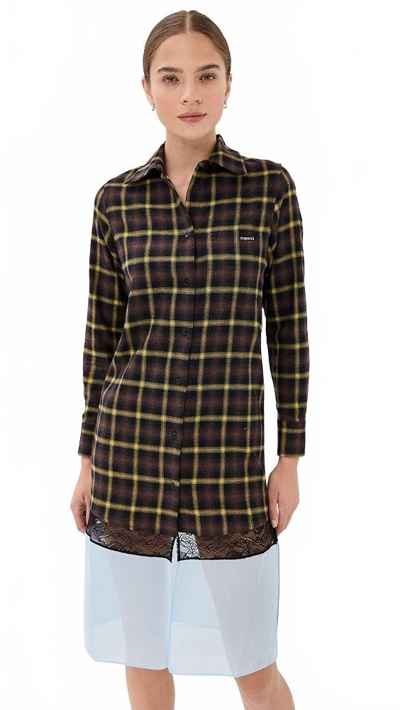 Multi Layer Shirt Dress - Coperni - Brown-Blue