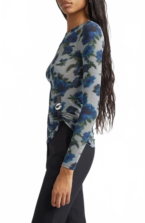 Suspended Ascii Top - Coperni - Print-Blue