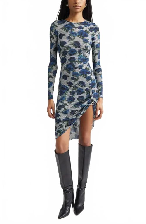 Suspended Ascii Midi Dress - Coperni - Print-Blue