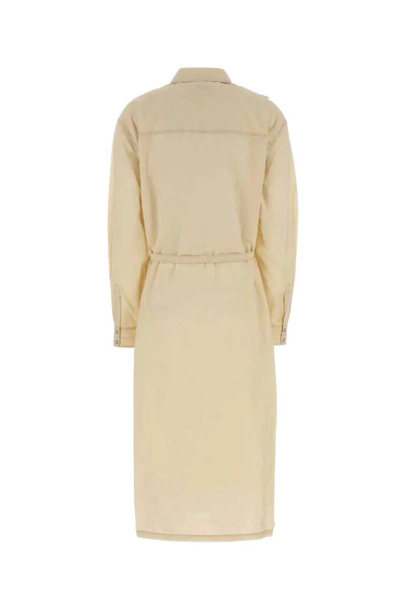 lemaire asymmetrical shirt dress ASYMMETRICAL SHIRT DRESS IN DRY SILK - Oat Milk - Dry Silk - Women