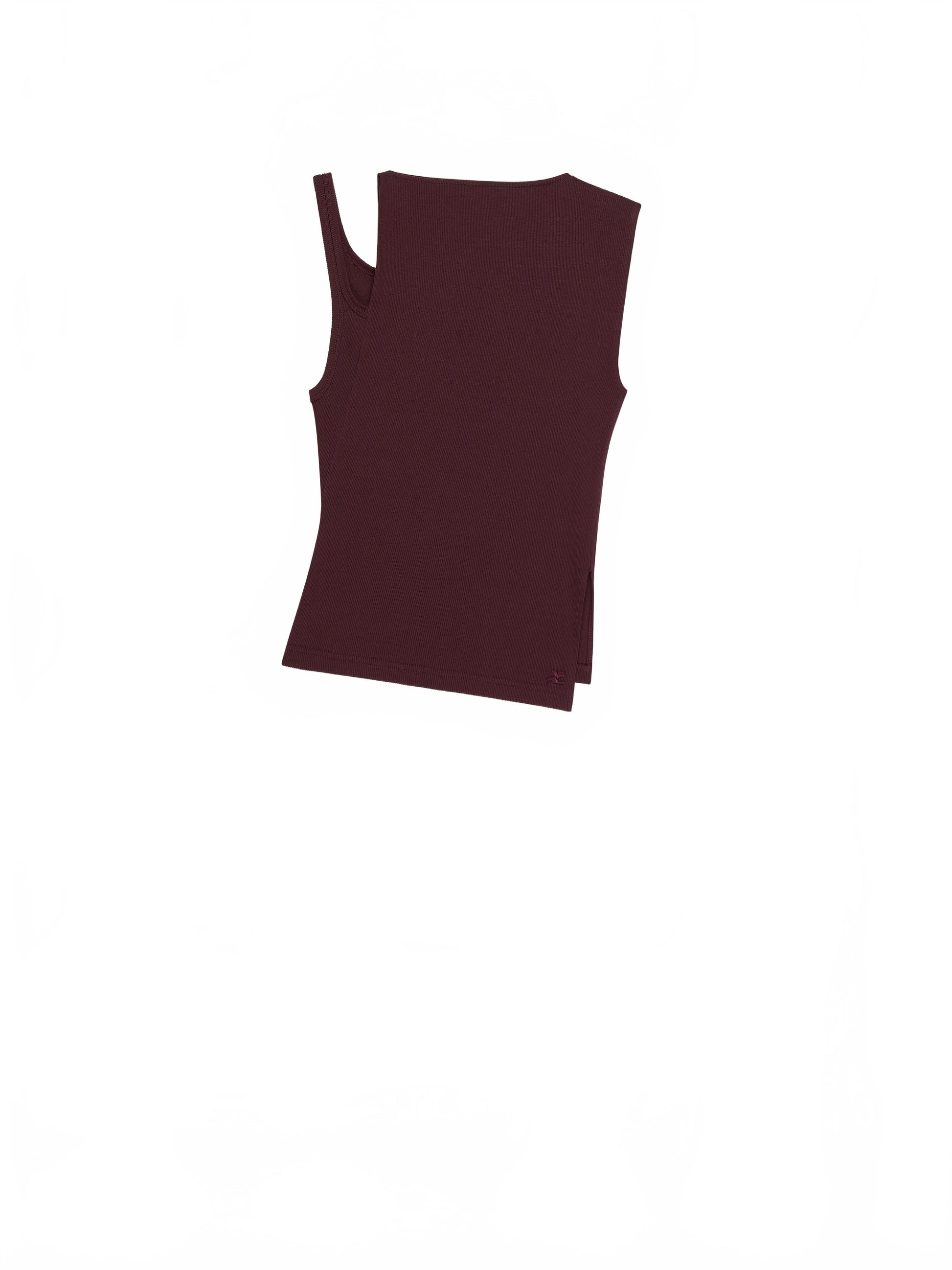 Top Transverse 90 s Rib - Courreges - Burgundy