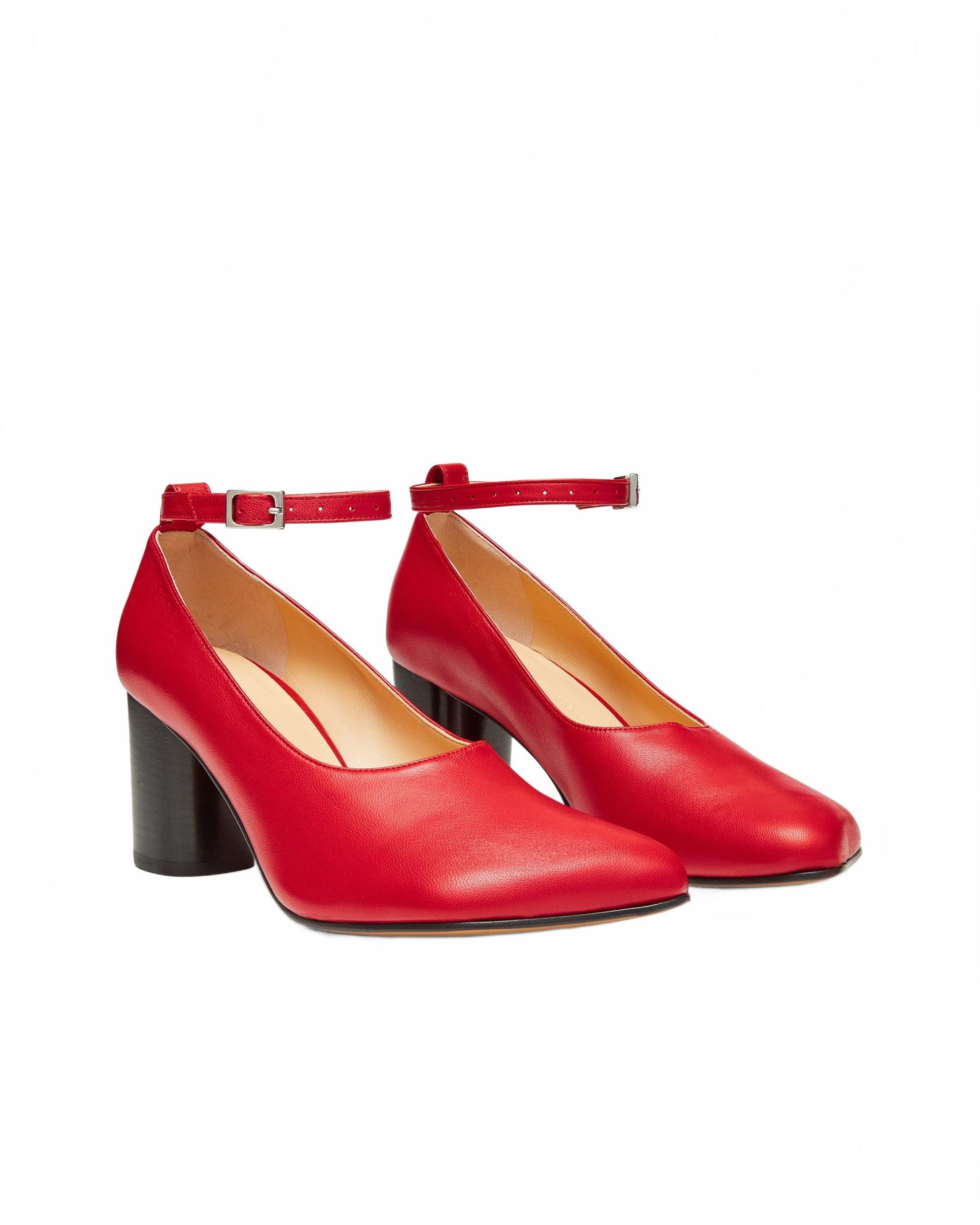 Obliqua Block Heel Pumps - Pasqualetti - Red