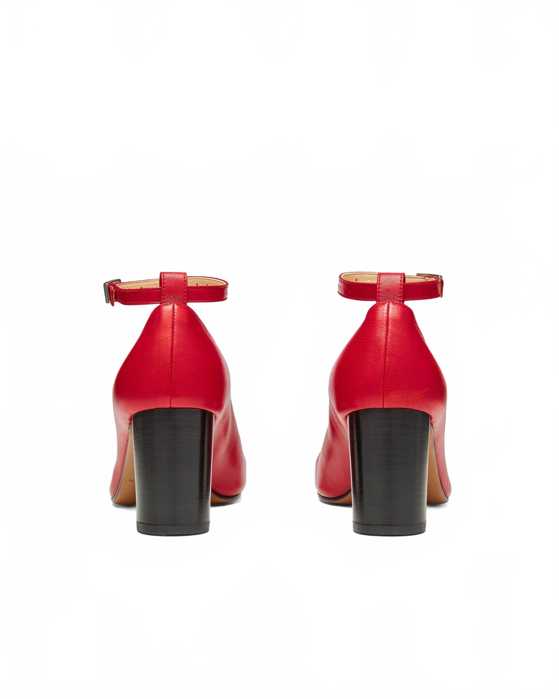 Obliqua Block Heel Pumps - Pasqualetti - Red