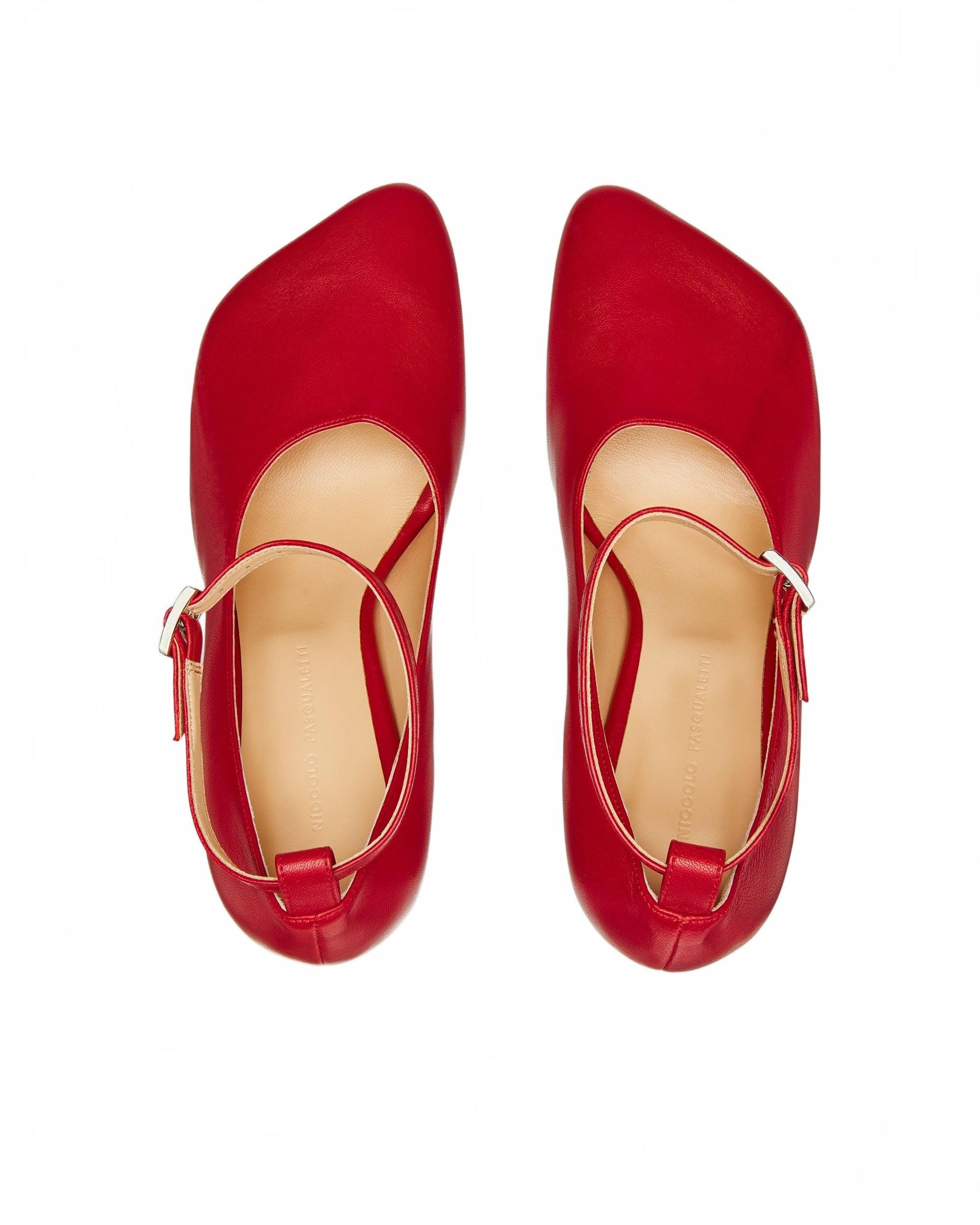 Obliqua Block Heel Pumps - Pasqualetti - Red
