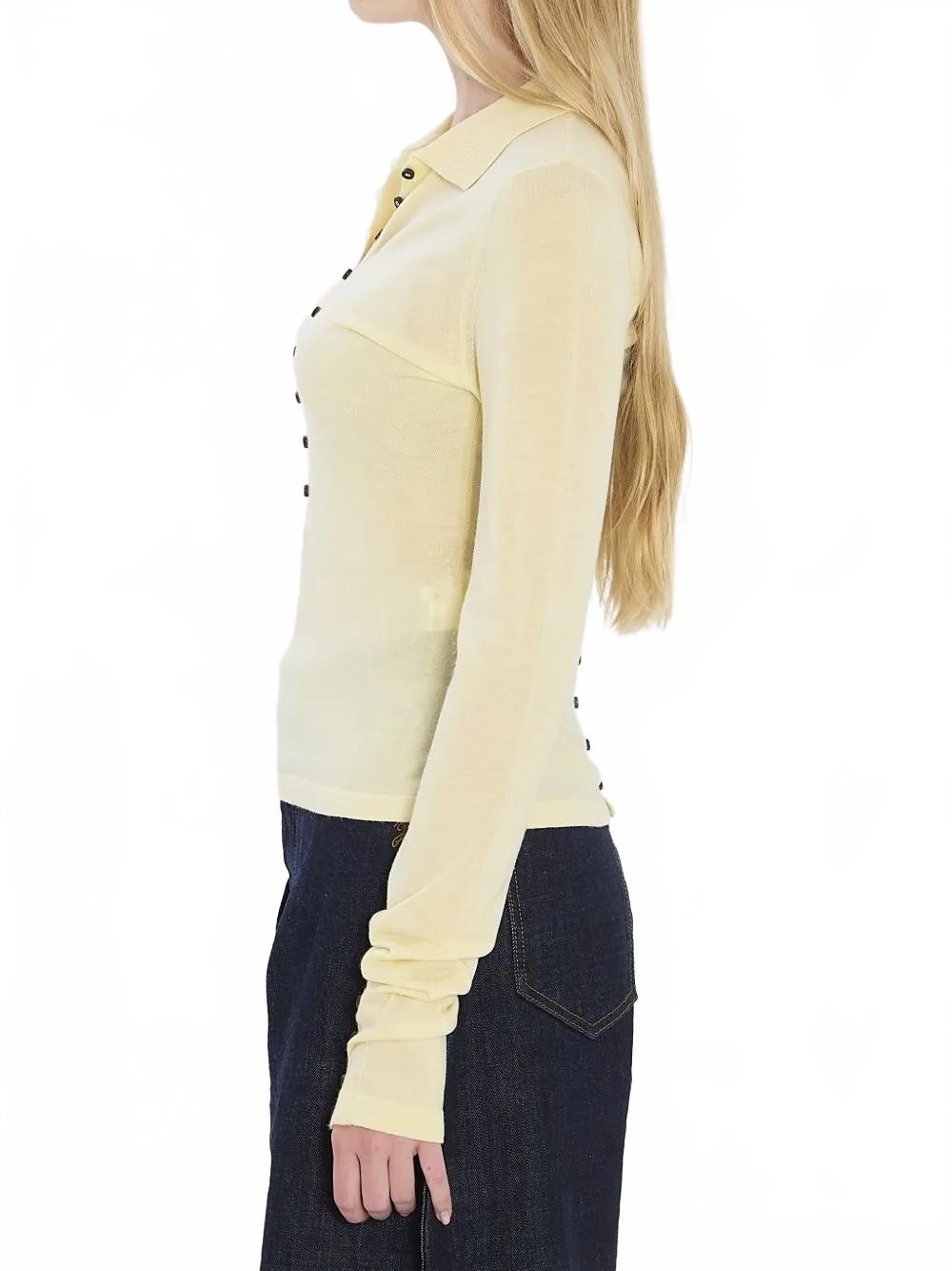 Le Polo Merino Manches Longues - Jacquemus - Pale Yellow