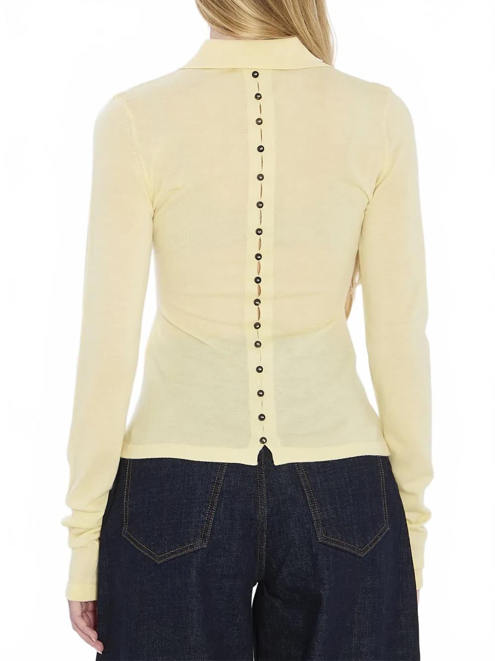 Le Polo Merino Manches Longues - Jacquemus - Pale Yellow
